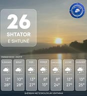 Moti në Shqipëri, vranët dhe me shi Moti në Shqipëri, vranët dhe me shi