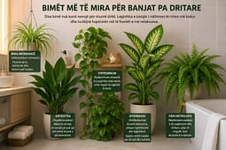 Bimët ideale për banjat pa dritare: Këto specie rriten edhe në hije dhe e freskojnë ambientin Bimët ideale për banjat pa dritare: Këto specie rriten edhe në hije dhe e freskojnë ambientin