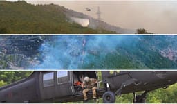 Zjarret në Shqipëri, 4 vatra aktive – angazhohen dy helikopterë Zjarret në Shqipëri, 4 vatra aktive – angazhohen dy helikopterë