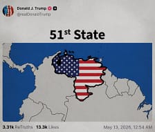 Kjo është harta e Venezuelës e publikuar nga Trump Kjo është harta e Venezuelës e publikuar nga Trump