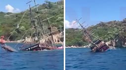 Incident i rëndë në Turqi, fundoset një anije me 148 pasagjerë – Pamje kur turistët u hodhën në det për të shpëtuar Incident i rëndë në Turqi, fundoset një anije me 148 pasagjerë – Pamje kur turistët u hodhën në det për të shpëtuar
