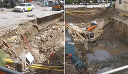 Rrëshqitje dheu në Shkup – punëtori shpëton mrekullisht, dëmtohen instalimet nëntokësore dhe rrugët Rrëshqitje dheu në Shkup – punëtori shpëton mrekullisht, dëmtohen instalimet nëntokësore dhe rrugët