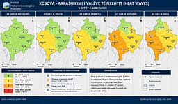 Temperatura të larta gjatë fundjavës në Kosovë – IHMK publikon hartën e valës së të nxehtit Temperatura të larta gjatë fundjavës në Kosovë – IHMK publikon hartën e valës së të nxehtit