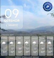 Moti në Shqipëri, mesdita me shi Moti në Shqipëri, mesdita me shi